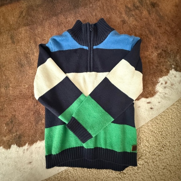 Janie and Jack Other - Jamie and jack boys quarter ZipSweater - Blue, Green, and White 2t